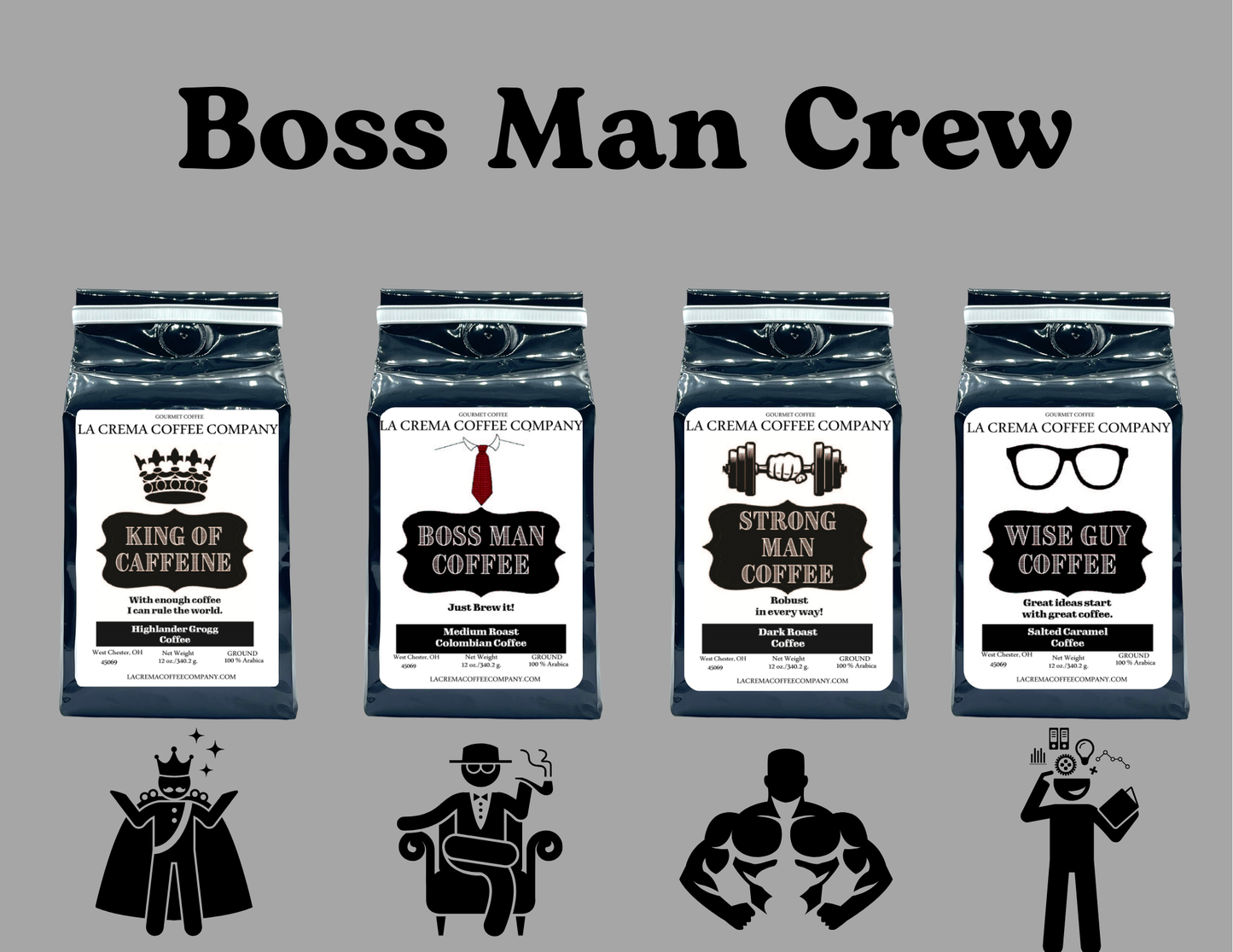 All four great coffees
