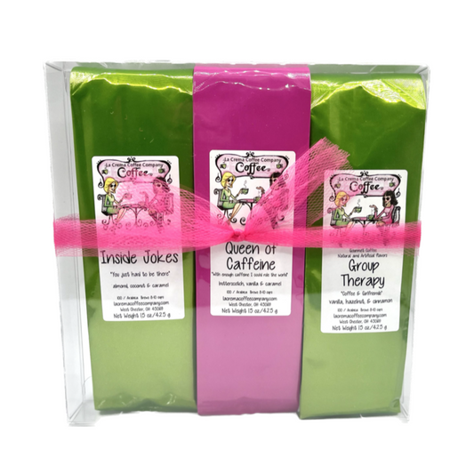 Girlfriends Trio - 3-1.5 oz of Coffees (Packaging may very - Stick on bow included)